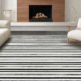 Ultra Soft Area Rug, Non Slip, Stain Resistant, Washable Area Rugs for Living Room, Bedroom, Bold Monochrome Stripe Area Rug(Black)
