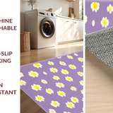 Ultra Soft Area Rug, Non Slip, Stain Resistant, Washable Area Rugs for Living Room, Bedroom, Playful Purple Blossom Pattern(Purple)
