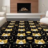 Ultra Soft Area Rug, Non Slip, Stain Resistant, Washable Area Rugs for Living Room, Bedroom, Elegant Whimsical Pet Design Piece(Black)