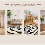 Ultra Soft Area Rug, Non Slip, Stain Resistant, Washable Area Rugs for Living Room, Bedroom, yin yang happy face(Gray) - ODIKA