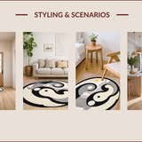 Ultra Soft Area Rug, Non Slip, Stain Resistant, Washable Area Rugs for Living Room, Bedroom, yin yang happy face(Gray) - ODIKA