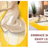 Ultra Soft Area Rug, Non Slip, Stain Resistant, Washable Area Rugs for Living Room, Bedroom, Contemporary Warm Toned Abstract(Yellow)