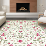 Ultra Soft Area Rug, Non Slip, Stain Resistant, Washable Area Rugs for Living Room, Bedroom, Fresh Greenery Accent Style(Ivory)