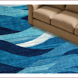 Ultra Soft Area Rug, Non Slip, Stain Resistant, Washable Area Rugs for Living Room, Bedroom, Colorful Coastal Abstract Waves(Blue)