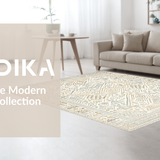 Ultra Soft Area Rug, Non Slip, Stain Resistant, Washable Area Rugs for Living Room, Bedroom, Vibrant Modern Symmetrical Design(Beige)