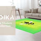 Ultra Soft Area Rug, Non Slip, Stain Resistant, Washable Area Rugs for Living Room, Bedroom, Artful Outdoor Floral Concept(Green)