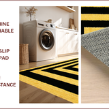 Ultra Soft Area Rug, Non Slip, Stain Resistant, Washable Area Rugs for Living Room, Bedroom, Luxury Greek Key Black Gold Entryway Runner(Yellow)