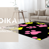 Ultra Soft Area Rug, Non Slip, Stain Resistant, Washable Area Rugs for Living Room, Bedroom, Fun Loving Doggie Bone Theme(Pink)