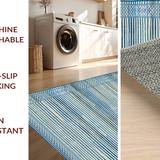 Ultra Soft Area Rug, Non Slip, Stain Resistant, Washable Area Rugs for Living Room, Bedroom, Luxurious Diamond Patterned Visual(Blue)