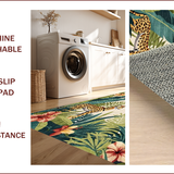 Ultra Soft Area Rug, Non Slip, Stain Resistant, Washable Area Rugs for Living Room, Bedroom, Tropical Flora Artistic Arrangement(Beige)