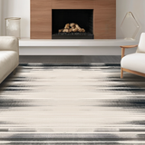 Ultra Soft Area Rug, Non Slip, Stain Resistant, Washable Area Rugs for Living Room, Bedroom, Abstract Raven and Snow Stripe Area Rug(Gray)