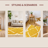 Ultra Soft Area Rug, Non Slip, Stain Resistant, Washable Area Rugs for Living Room, Bedroom, Modern Abstract Prado(Yellow)