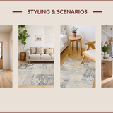 Ultra Soft Area Rug, Non Slip, Stain Resistant, Washable Area Rugs for Living Room, Bedroom, Contemporary Oversized Patterned Elegance(Gray)