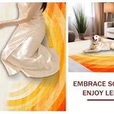 Ultra Soft Area Rug, Non Slip, Stain Resistant, Washable Area Rugs for Living Room, Bedroom, Radiant Multi-Hued Tiled Pattern(Yellow)