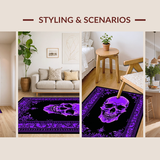 Ultra Soft Area Rug, Non Slip, Stain Resistant, Washable Area Rugs for Living Room, Bedroom, Eerie Black and White Contrast(Purple)