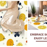 Ultra Soft Area Rug, Non Slip, Stain Resistant, Washable Area Rugs for Living Room, Bedroom, Charming Minimalist Fruit Illustration(Orange)