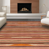 Ultra Soft Area Rug, Non Slip, Stain Resistant, Washable Area Rugs for Living Room, Bedroom, Dynamic Ethnic Print with Bold Colors(Brown)