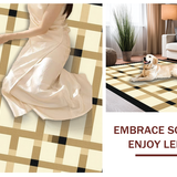 Ultra Soft Area Rug, Non Slip, Stain Resistant, Washable Area Rugs for Living Room, Bedroom, Elegant Neutral Toned Checkerboard(Beige)