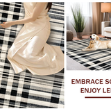 Ultra Soft Area Rug, Non Slip, Stain Resistant, Washable Area Rugs for Living Room, Bedroom, Urban Chic Rug Featuring Graphic Stripe Harmony and Monochrome Dash Artwork(Black)