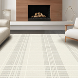 Ultra Soft Area Rug, Non Slip, Stain Resistant, Washable Area Rugs for Living Room, Bedroom, Sleek Clean-Cut Round Style(Beige)