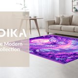 Ultra Soft Area Rug, Non Slip, Stain Resistant, Washable Area Rugs for Living Room, Bedroom, Charming Magical Garden Pattern(Purple)