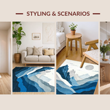 Elegant Earthy Mountain Motif(Blue)