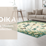 Ultra Soft Area Rug, Non Slip, Stain Resistant, Washable Area Rugs for Living Room, Bedroom, Delicate Insect-Inspired Artistry(Ivory)