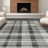 Ultra Soft Area Rug, Non Slip, Stain Resistant, Washable Area Rugs for Living Room, Bedroom, Graphic Monochrome Striped Area Rug(Black)