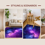 Ultra Soft Area Rug, Non Slip, Stain Resistant, Washable Area Rugs for Living Room, Bedroom, Radiant Cosmic Pattern Fusion(Purple)