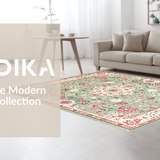 Ultra Soft Area Rug, Non Slip, Stain Resistant, Washable Area Rugs for Living Room, Bedroom, Cozy Whimsical Diamond Motif(Ivory)