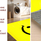 Ultra Soft Area Rug, Non Slip, Stain Resistant, Washable Area Rugs for Living Room, Bedroom, Cheerful Abstract Expression Style(Yellow)