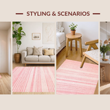Ultra Soft Area Rug, Non Slip, Stain Resistant, Washable Area Rugs for Living Room, Bedroom, Sleek Blush Neutral Elegance(Pink)