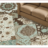 Ultra Soft Area Rug, Non Slip, Stain Resistant, Washable Area Rugs for Living Room, Bedroom, Vintage Boho Patchwork(Brown)