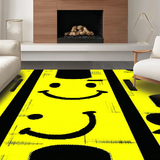 Ultra Soft Area Rug, Non Slip, Stain Resistant, Washable Area Rugs for Living Room, Bedroom, Eclectic Y2K Graphic Statement(Yellow)