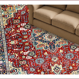 Ultra Soft Area Rug, Non Slip, Stain Resistant, Washable Area Rugs for Living Room, Bedroom, Rustic Vibrant Floral Arrangement(Red)