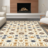 Ultra Soft Area Rug, Non Slip, Stain Resistant, Washable Area Rugs for Living Room, Bedroom, Chic Neutral Tiled Aesthetic(Beige)