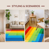 Enchanting Cornered Rainbow Print(Red)