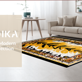 Ultra Soft Area Rug, Non Slip, Stain Resistant, Washable Area Rugs for Living Room, Bedroom, Vintage Wild Animal Motif(Yellow)