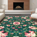 Ultra Soft Area Rug, Non Slip, Stain Resistant, Washable Area Rugs for Living Room, Bedroom, Playful Multi-Colored Medallion Blend(Green)