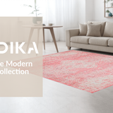 Ultra Soft Area Rug, Non Slip, Stain Resistant, Washable Area Rugs for Living Room, Bedroom, Charming Abstract Floral Fusion(Pink)