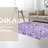 Ultra Soft Area Rug, Non Slip, Stain Resistant, Washable Area Rugs for Living Room, Bedroom, Pastel Purple Trellis Inspired Decor(Purple)
