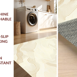 Ultra Soft Area Rug, Non Slip, Stain Resistant, Washable Area Rugs for Living Room, Bedroom, Rustic Modernist Organic Shapes(Beige)