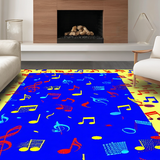 Ultra Soft Area Rug, Non Slip, Stain Resistant, Washable Area Rugs for Living Room, Bedroom, Lively Multicolor Acoustic Pattern(Yellow)