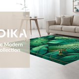 Ultra Soft Area Rug, Non Slip, Stain Resistant, Washable Area Rugs for Living Room, Bedroom, Modern Tropical Floral Style(Green)