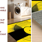 Ultra Soft Area Rug, Non Slip, Stain Resistant, Washable Area Rugs for Living Room, Bedroom, Eclectic Geometric Soundwave Illustration(Yellow)