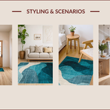 Ultra Soft Area Rug, Non Slip, Stain Resistant, Washable Area Rugs for Living Room, Bedroom, Stylish Minimalist Geometric Flair(Blue)