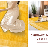 Ultra Soft Area Rug, Non Slip, Stain Resistant, Washable Area Rugs for Living Room, Bedroom, Sleek Contemporary Warm Palette(Gold)