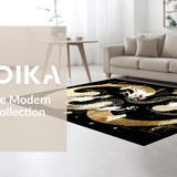 Ultra Soft Area Rug, Non Slip, Stain Resistant, Washable Area Rugs for Living Room, Bedroom, Vivid Contrast Floral Dragon Pattern(Gold)
