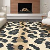 Ultra Soft Area Rug, Non Slip, Stain Resistant, Washable Area Rugs for Living Room, Bedroom, Eclectic Gray Animal Motif(Beige)