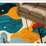 Ultra Soft Area Rug, Non Slip, Stain Resistant, Washable Area Rugs for Living Room, Bedroom, Whimsical Multi-Color Kitchen Floor Mat Set(Blue)